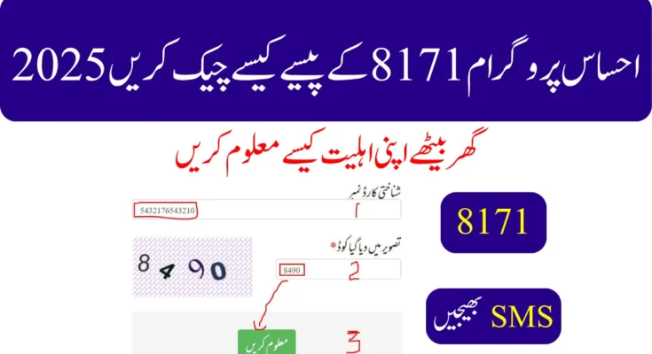 احساس پروگرام 8171 کے پیسے کیسے چیک کریں